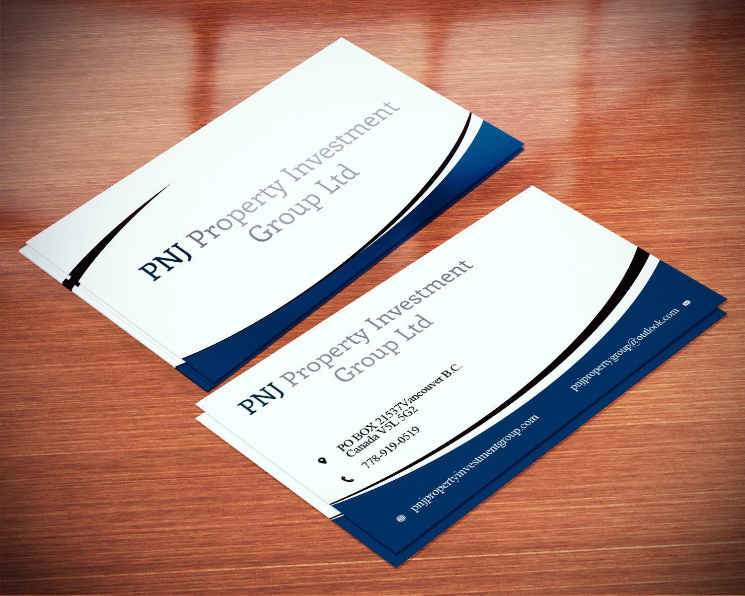 Business Card Design by Lanka Ama for PNJ Property Investment Group Ltd. | Design #5134566