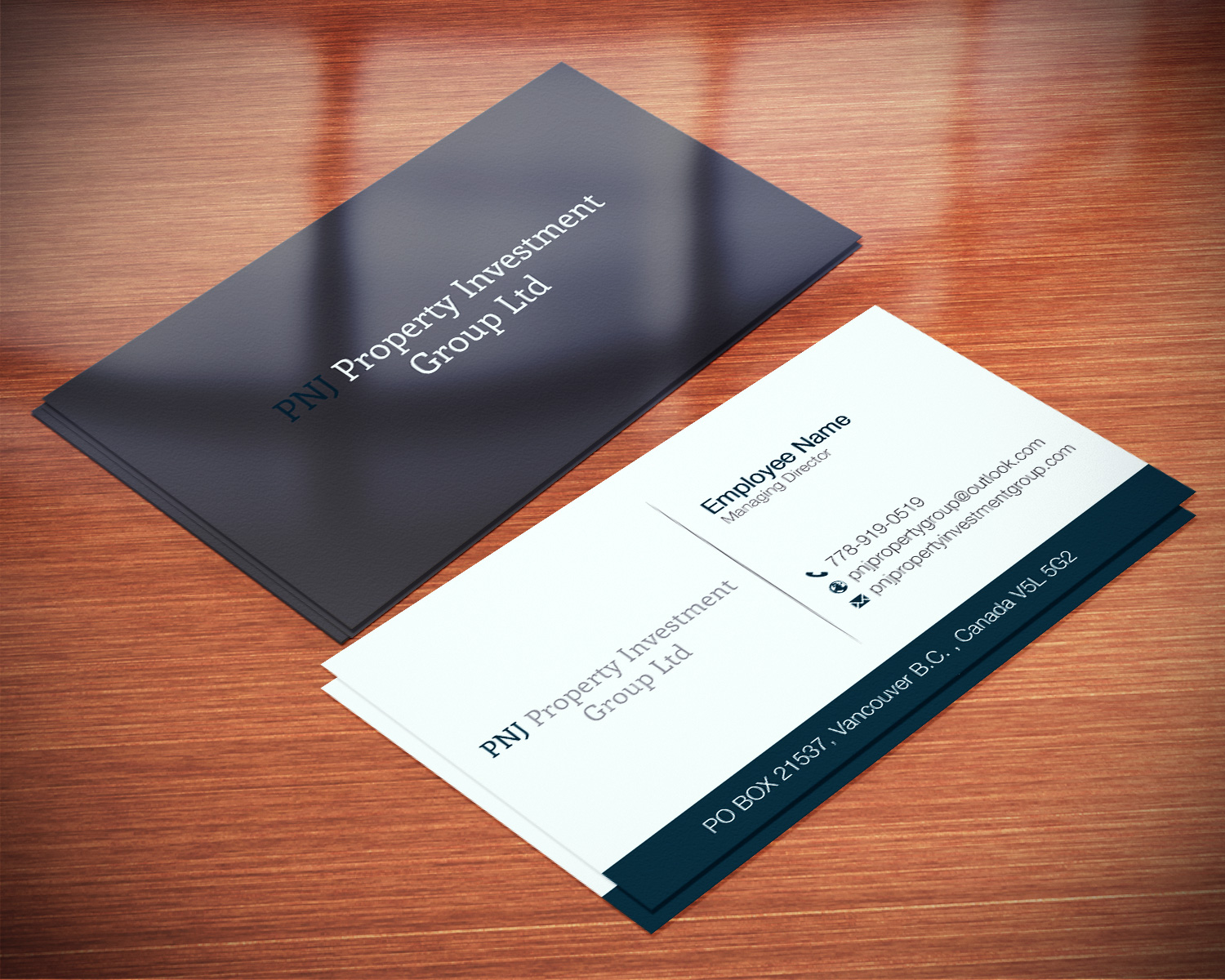 Business Card Design by Lanka Ama for PNJ Property Investment Group Ltd. | Design #5134947
