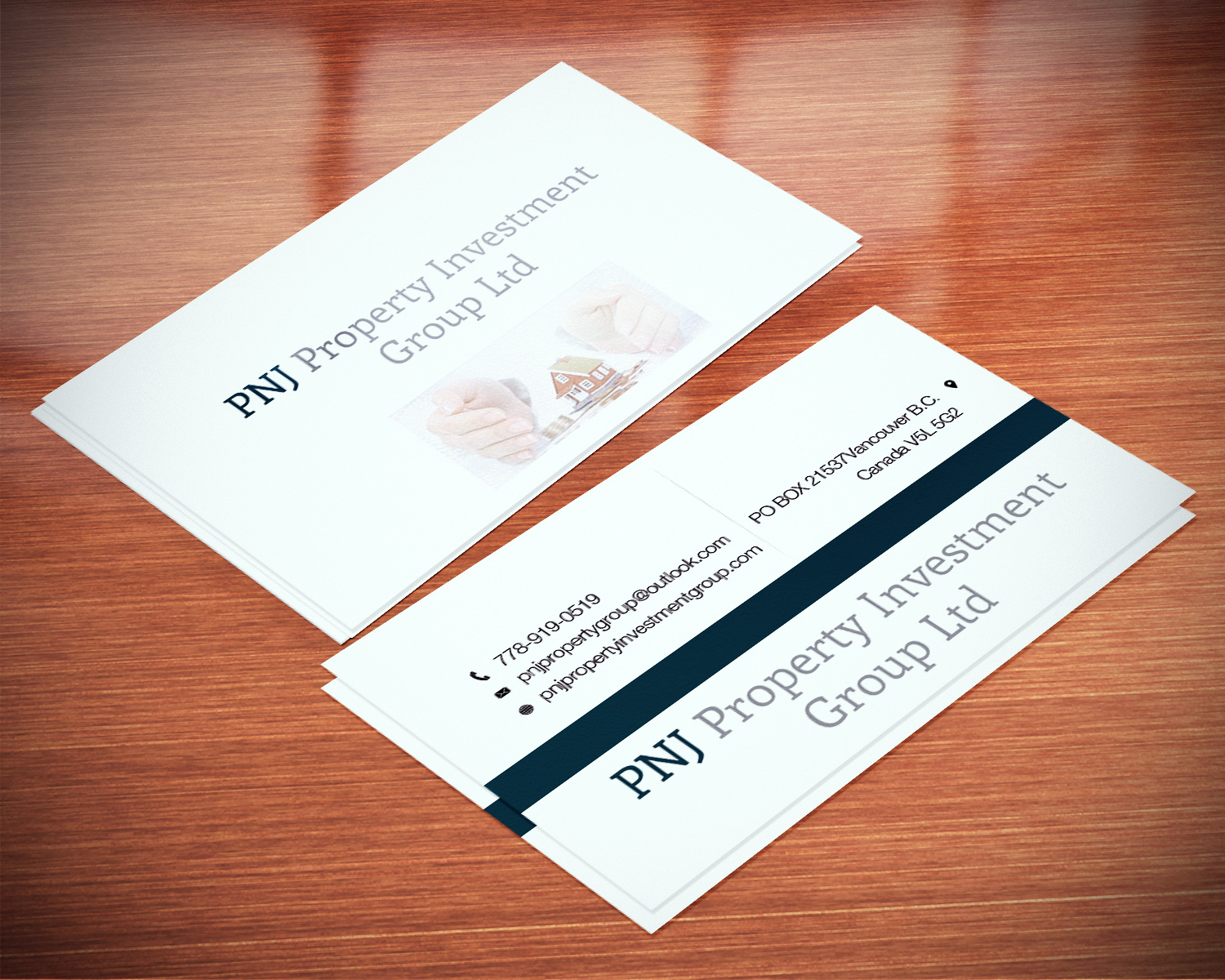 Business Card Design by Lanka Ama for PNJ Property Investment Group Ltd. | Design #5136662