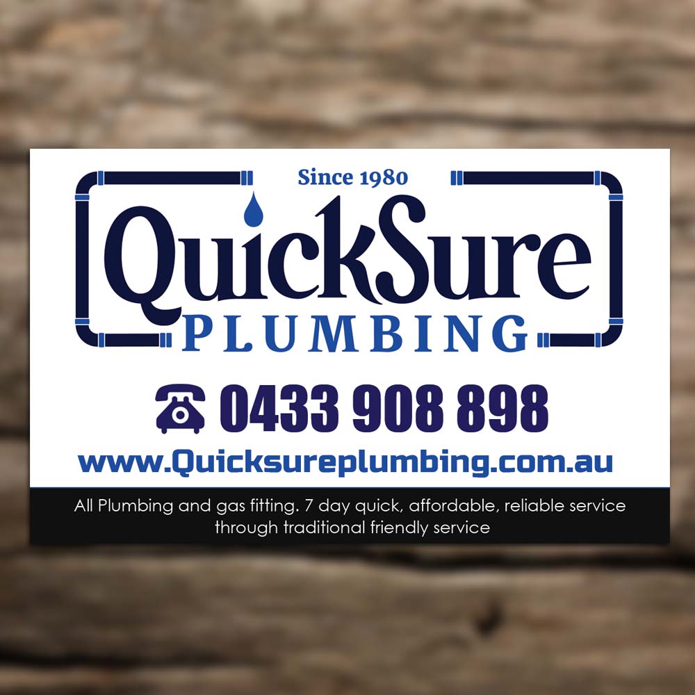 Business Card Design by Sandaruwan for QuickSure Plumbing | Design #5135573