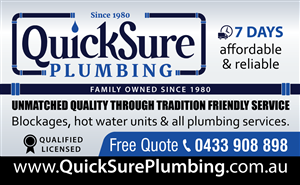 Business Card Design by adiazudin for QuickSure Plumbing | Design: #5184584
