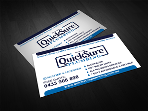 Business Card Design by Lovepreet Graphic Designer for QuickSure Plumbing | Design #5183057