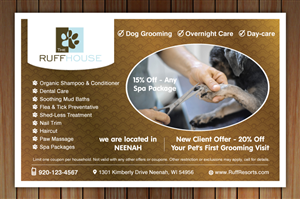 Dog Grooming Coupon Postcard | Postkarten-Design von Sbss