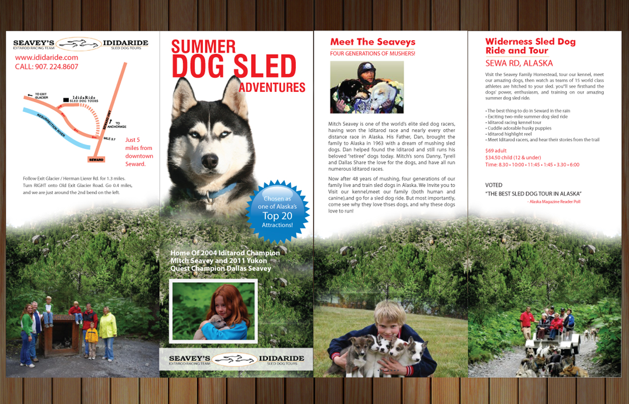 Brochure Design by Sbss for IdidaRide Sled Dog Tours, Inc. | Design #1442787