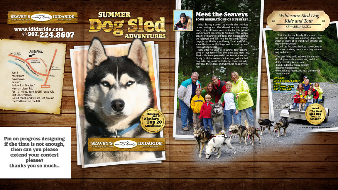 Brochure Design by charmiel for IdidaRide Sled Dog Tours, Inc. | Design #1471168
