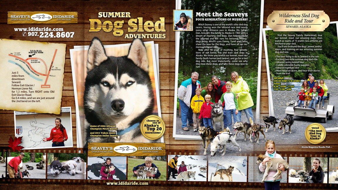 Brochure Design by charmiel for IdidaRide Sled Dog Tours, Inc. | Design #1471484