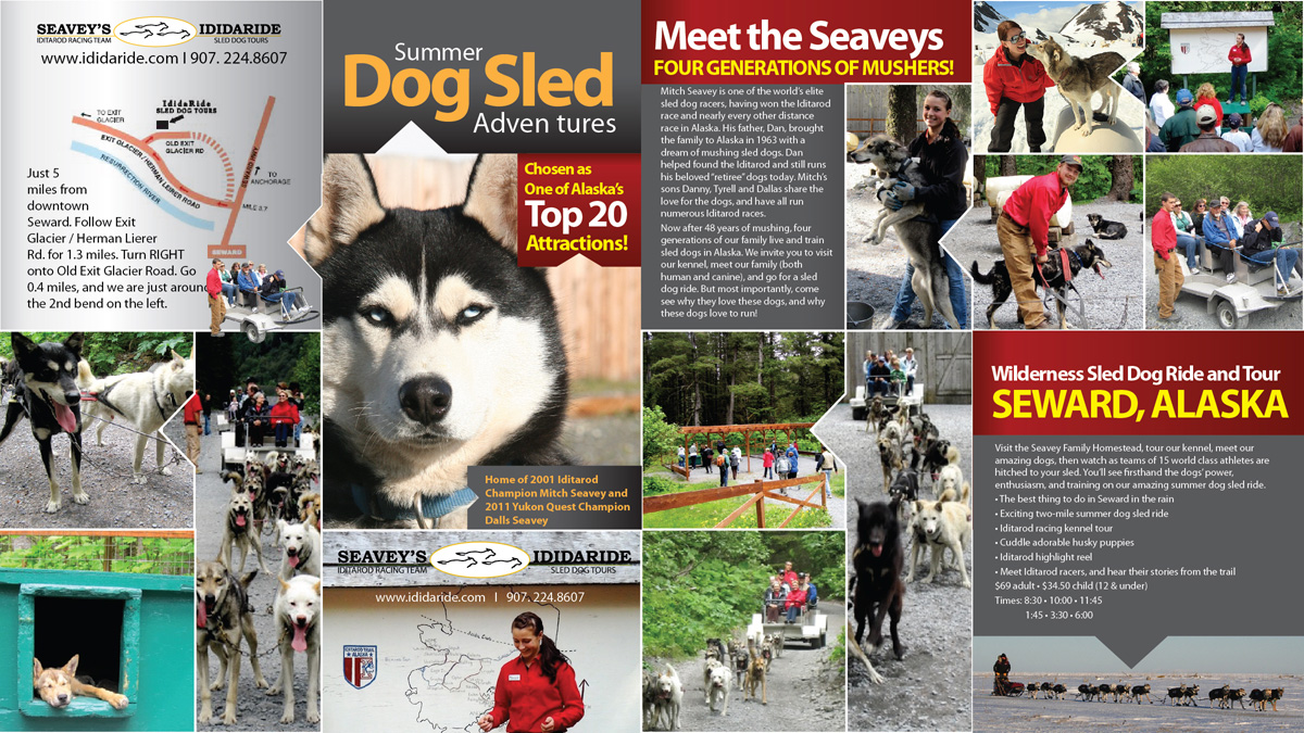 Brochure Design by LeavingImpression for IdidaRide Sled Dog Tours, Inc. | Design #1461821