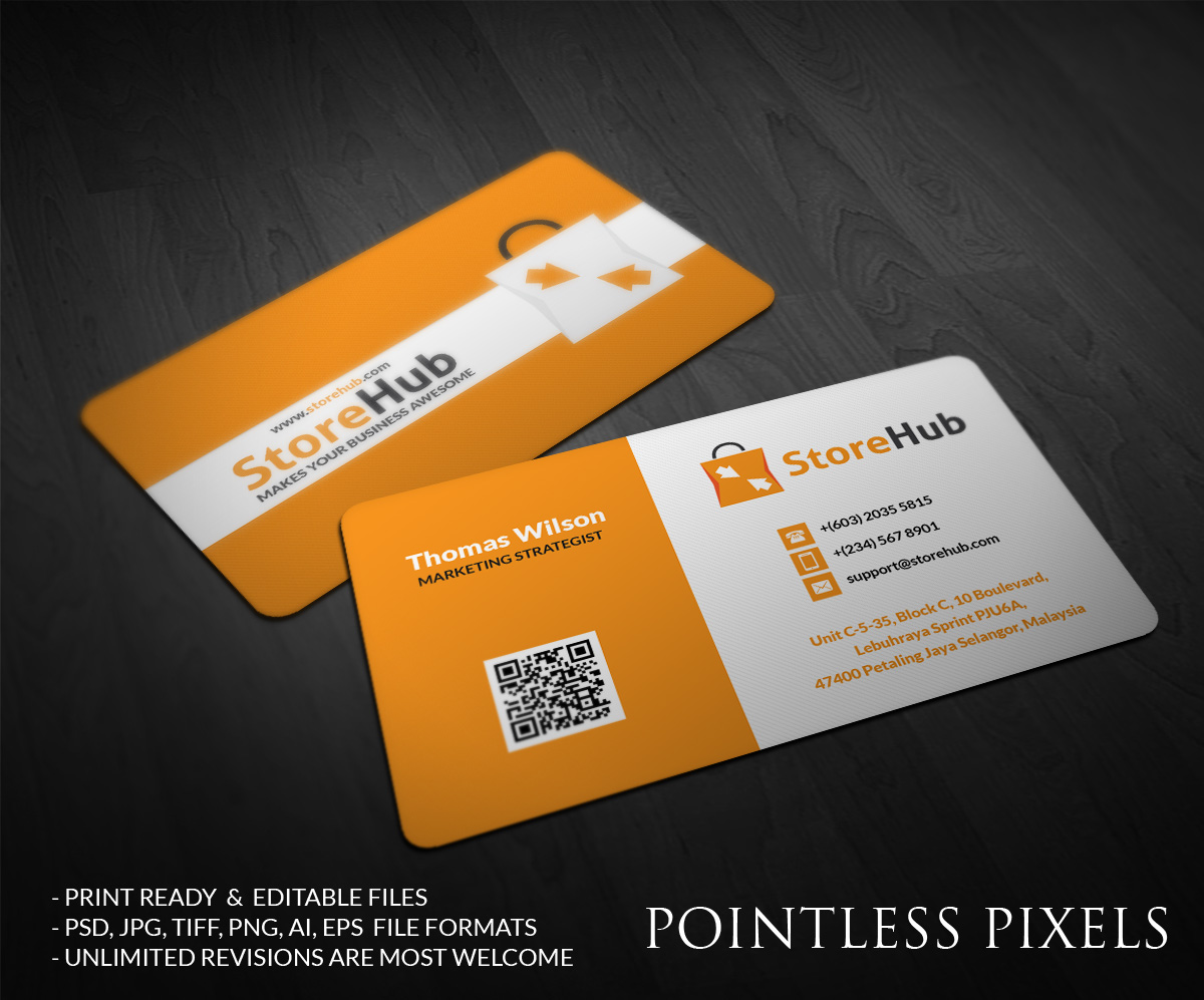 Business Card Design by Pointless Pixels India for StoreHub Sdn Bhd | Design #5142453