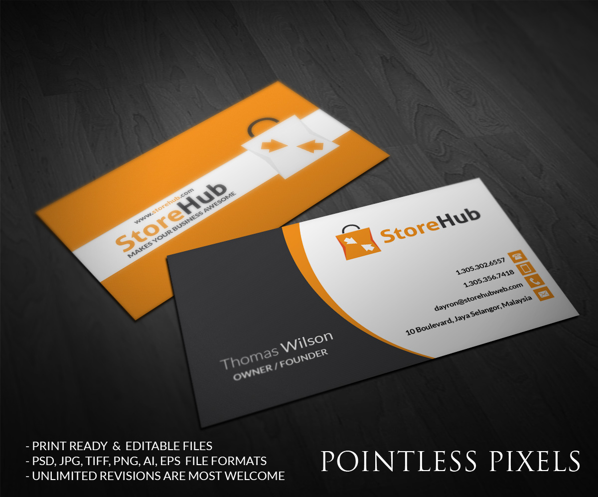 Diseño de Tarjeta de Presentación por Pointless Pixels India para StoreHub Sdn Bhd | Diseño #5189622