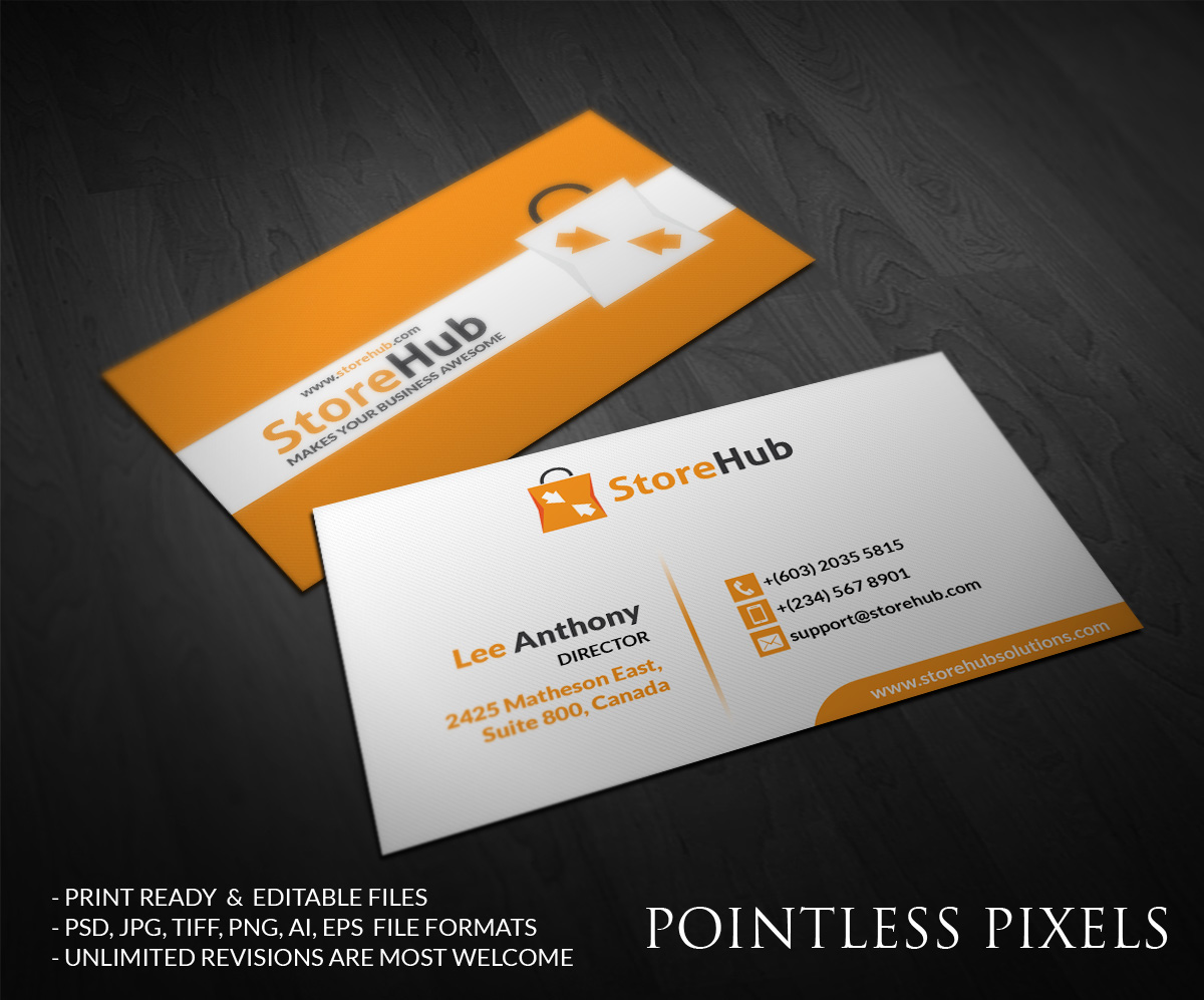 Business Card Design by Pointless Pixels India for StoreHub Sdn Bhd | Design #5189804