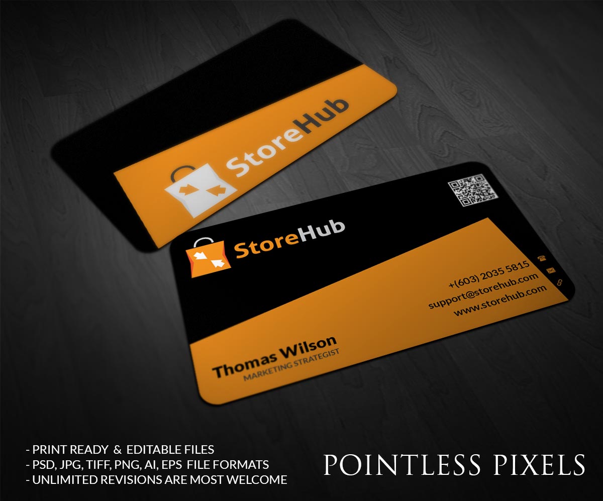 Business Card Design by Pointless Pixels India for StoreHub Sdn Bhd | Design #5190440