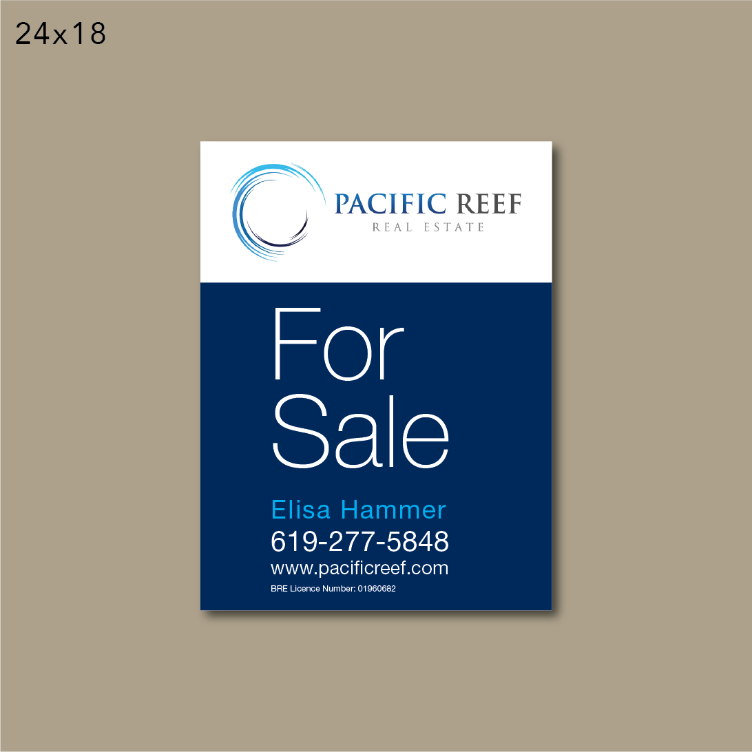 Diseño de Señalética por dotnot para Pacific Reef Real Estate | Diseño #5161514
