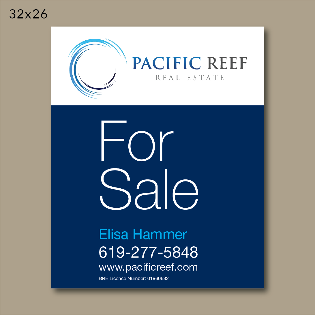 Signage Design by dotnot for Pacific Reef Real Estate | Design #5161932