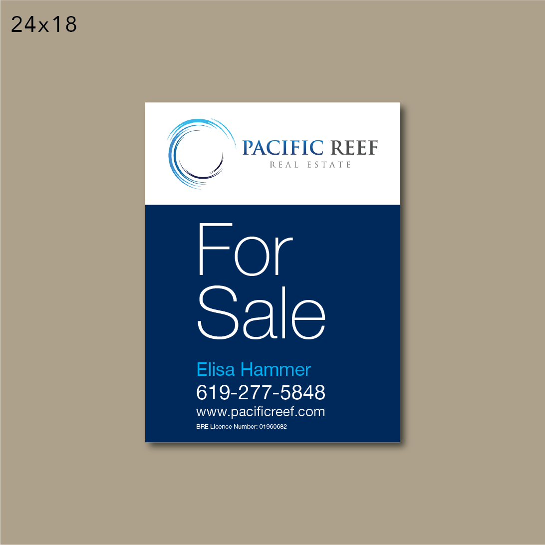 Signage Design by dotnot for Pacific Reef Real Estate | Design #5161935