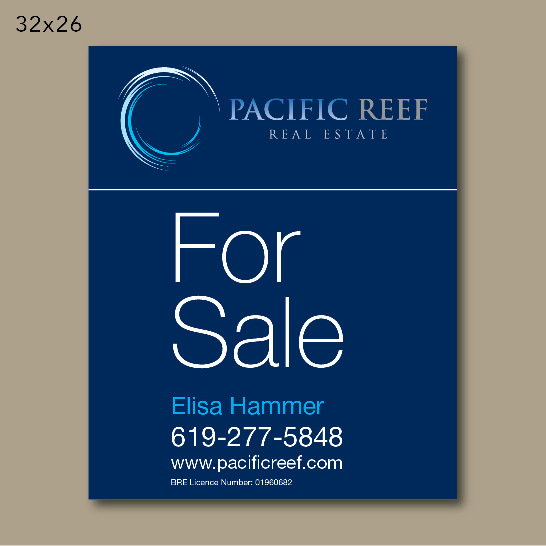 Signage Design by dotnot for Pacific Reef Real Estate | Design #5198098