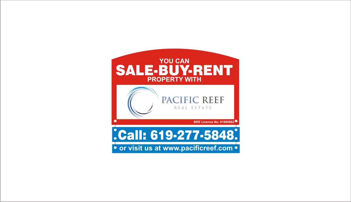 Diseño de Señalética por Sudhir Jhanjhot para Pacific Reef Real Estate | Diseño #5178195
