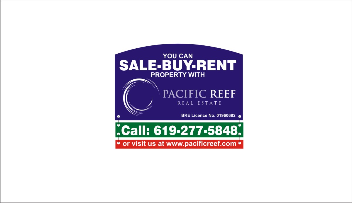 Diseño de Señalética por Sudhir Jhanjhot para Pacific Reef Real Estate | Diseño #5178212