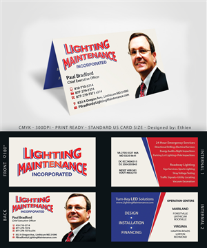 Business Card Design by Ethien for Lighting Maintenance Inc | Design: #5165688