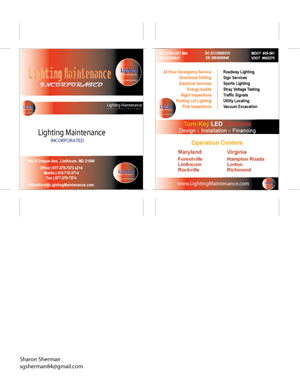 Business Card Design by Microsuccess for Lighting Maintenance Inc | Design #5163549