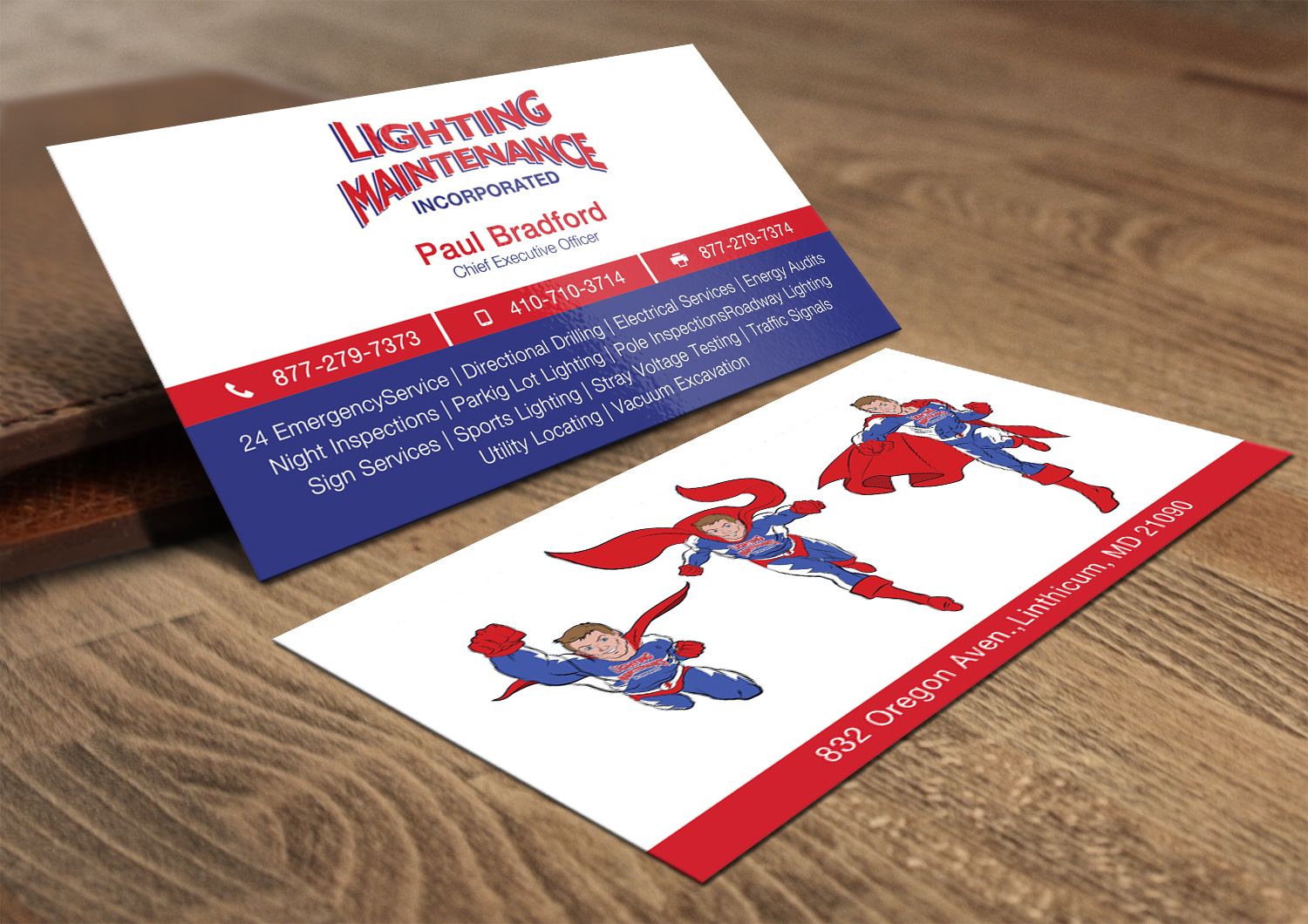 Business Card Design by Lanka Ama for Lighting Maintenance Inc | Design #5163596