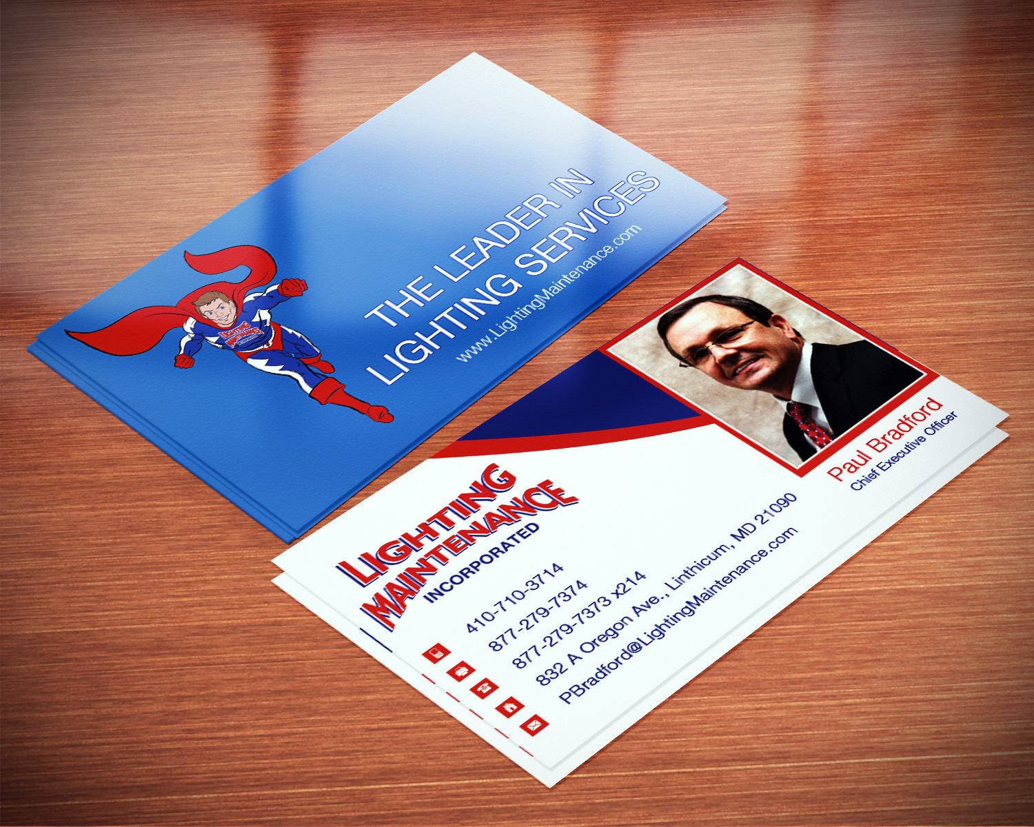 Business Card Design by Lanka Ama for Lighting Maintenance Inc | Design #5163603