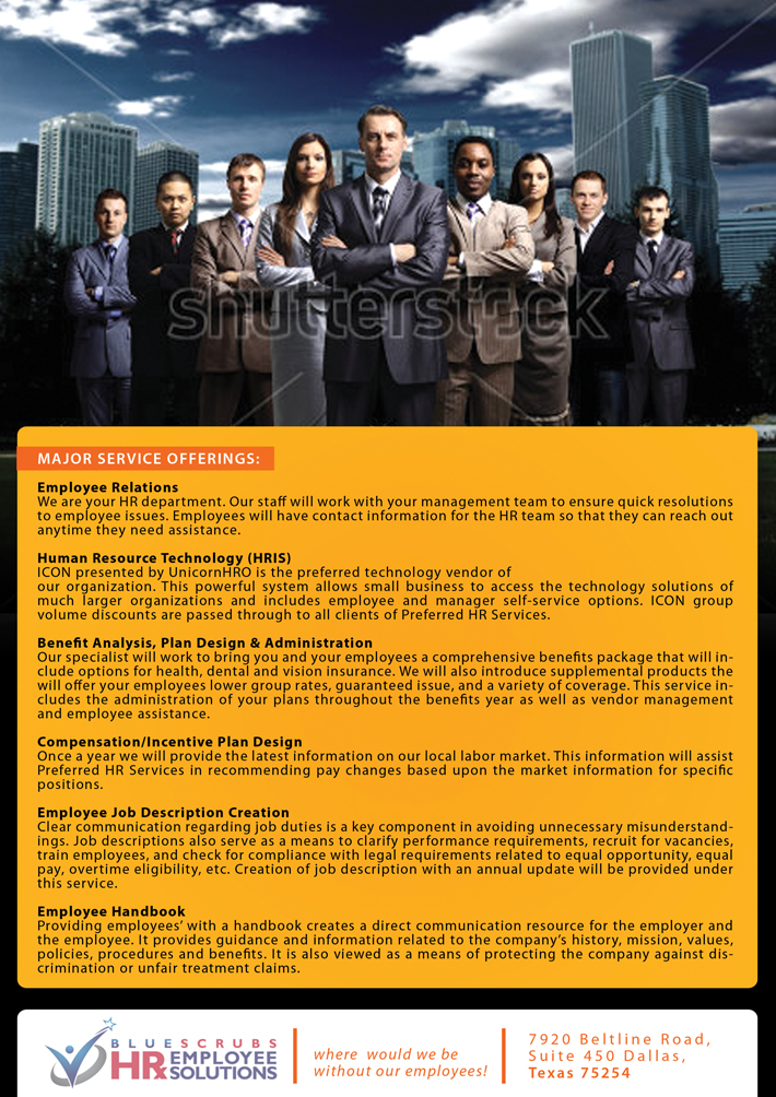 Diseño de Flyer por Yas media para BluesCrubs HRx Employee Solutions | Diseño #1442960
