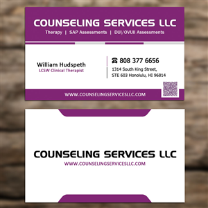 Business Card Design for Clinical Therapist | Business Card Design by Sandaruwan