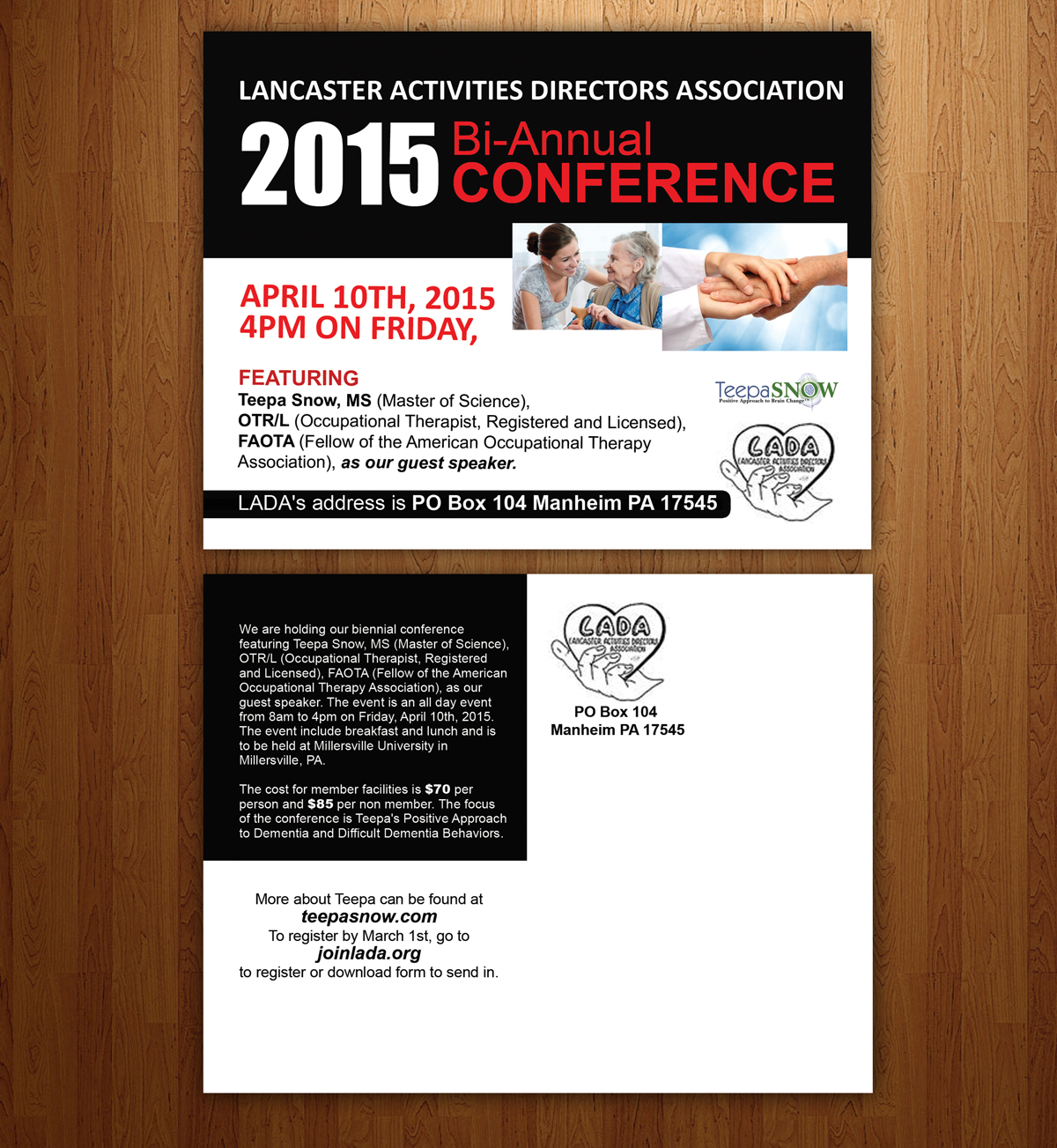 Postkarten-Design von NatPearlDesigns für Lancaster Activities Directors Association | Design #5196176