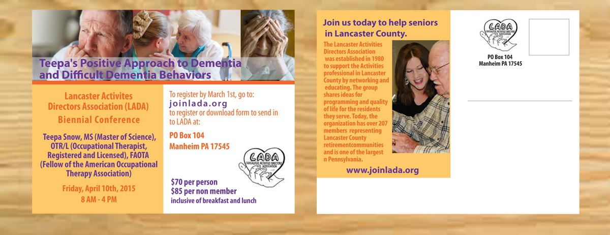 Design de Carte Postale par Venus L. Penaflor pour Lancaster Activities Directors Association | Design #5187407