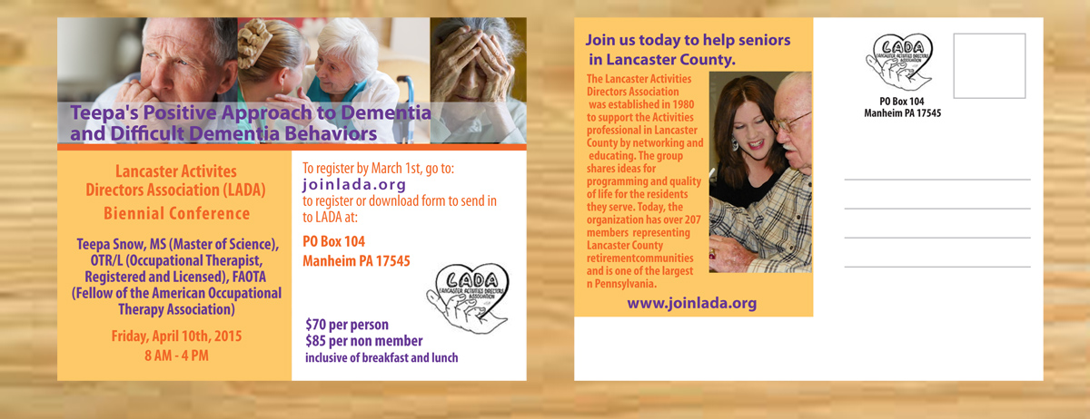 Postcard Design by Venus L. Penaflor for Lancaster Activities Directors Association | Design #5187426