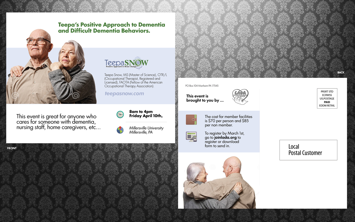Postcard Design by an3 for Lancaster Activities Directors Association | Design #5193269