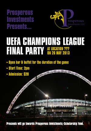 2013 Champions League Finals Watch Party | Flyer-Design von Adam Knights