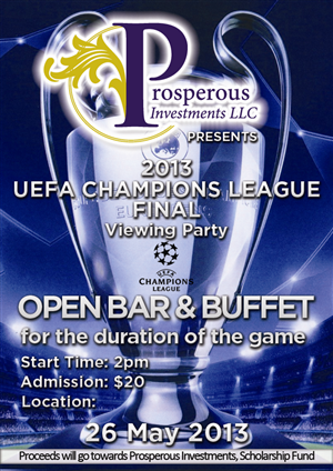 2013 Champions League Finals Watch Party | Flyer-Design von Octav