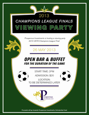 2013 Champions League Finals Watch Party | Flyer-Design von gates
