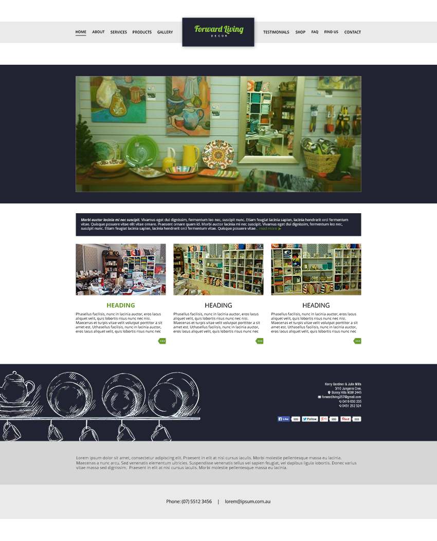 Web Design by exilegraphics for FORWARD LIVING DECOR | Design #5172735