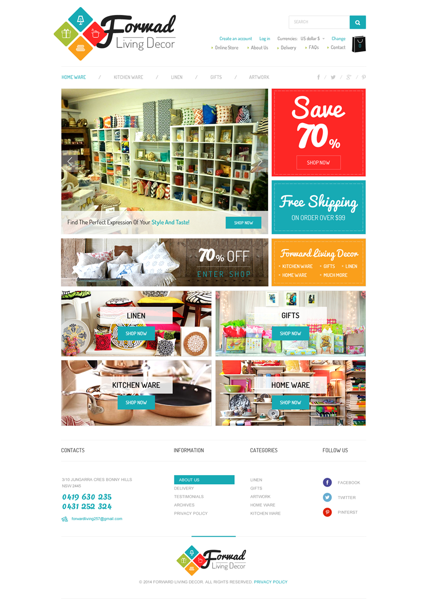 Web Design by Designlancers for FORWARD LIVING DECOR | Design #5175393
