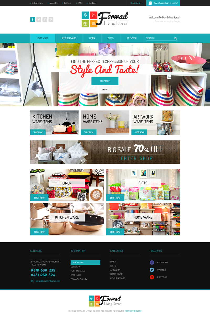 Web Design par Designlancers pour FORWARD LIVING DECOR | Design #5175399