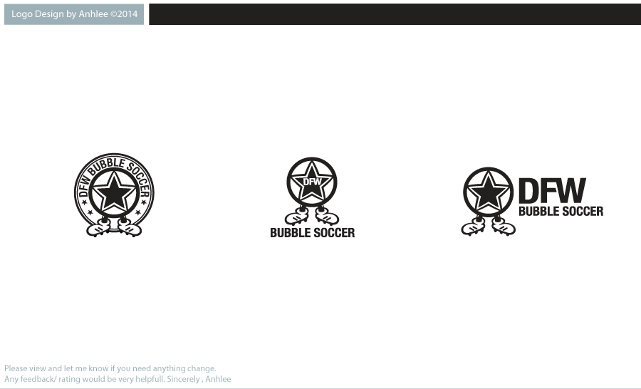 Logo Design by Anhlee for DFW Bubble Soccer | Design #5229213