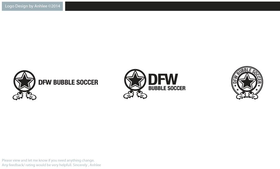 Logo Design by Anhlee for DFW Bubble Soccer | Design #5233987