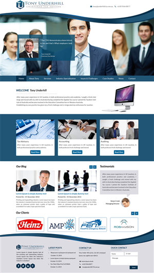 Web page for Tony Underhill Chartered Tax Adviser | Web Design by Advent Innovative