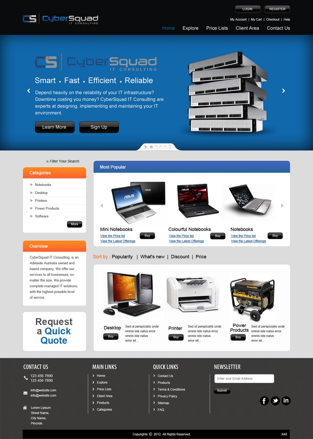 Diseño Wordpress por pb para CyberSquad IT Consulting | Diseño #1464769