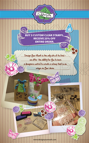 E-Mail Blast to 250,000 in USA - Primarly Female Audience - Custom Clear Photopolymer Stamps | Diseño Gráfico por Pinky 