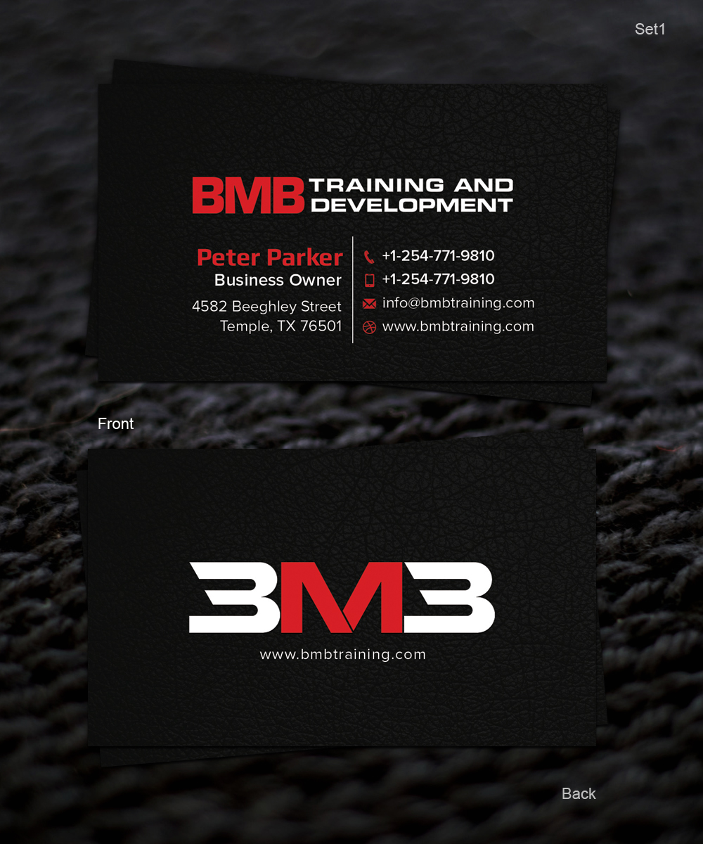 Visitenkarten-Design von Pixeleas für BMB Training and Development LLC | Design #5177745