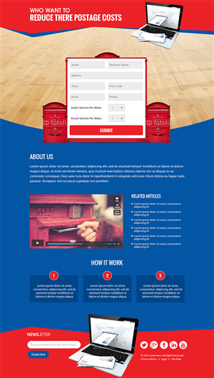 A land page lead collector for people who want to reduce there postage costs | Web Design by RupalTechno