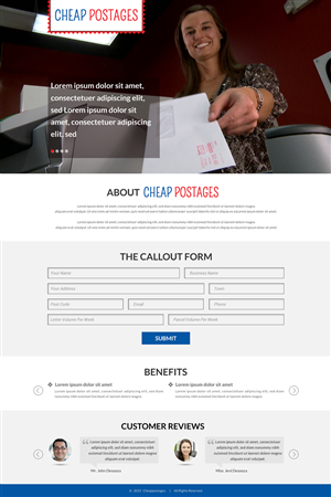 A land page lead collector for people who want to reduce there postage costs | Web Design by Sbss