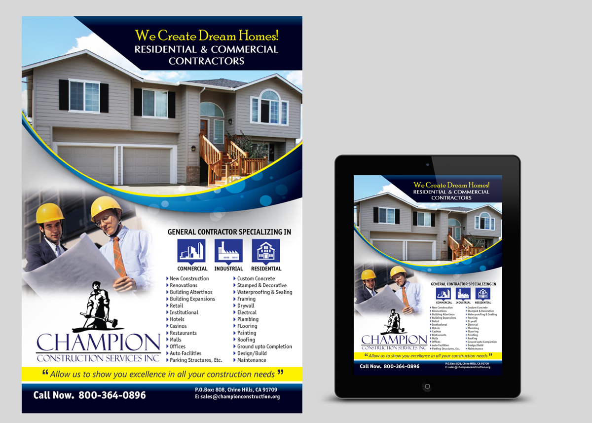 Flyer Design by Crest Logo Designs for Champion Inc. | Design #5186032