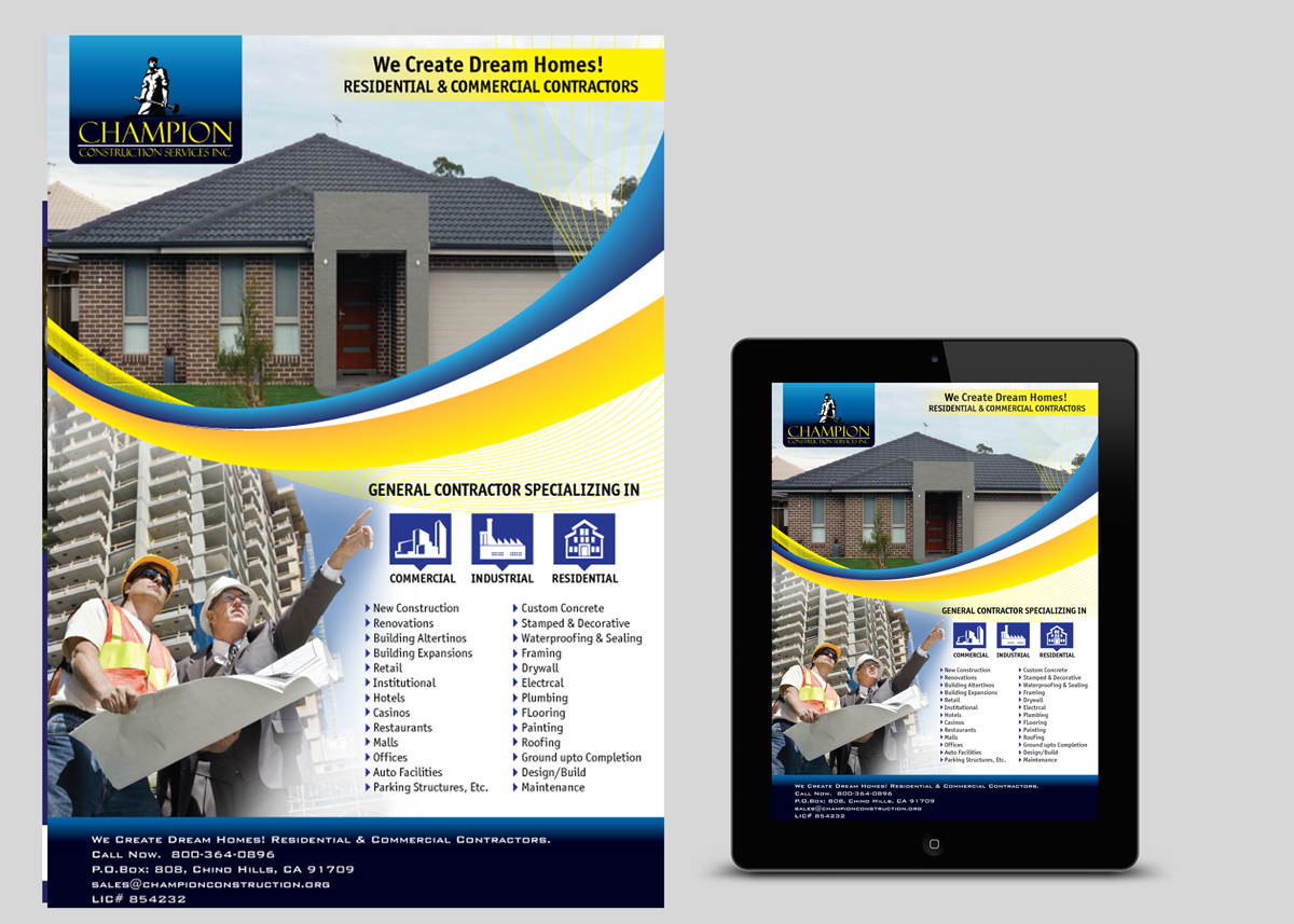 Flyer Design by Crest Logo Designs for Champion Inc. | Design #5186057