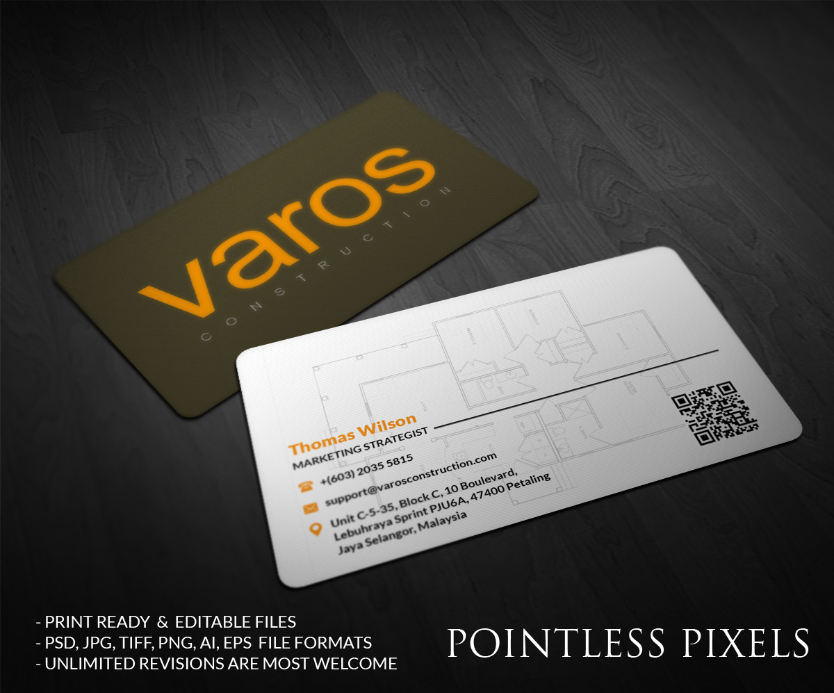 Karten-Design von Pointless Pixels India für Varos Construction | Design #5181754