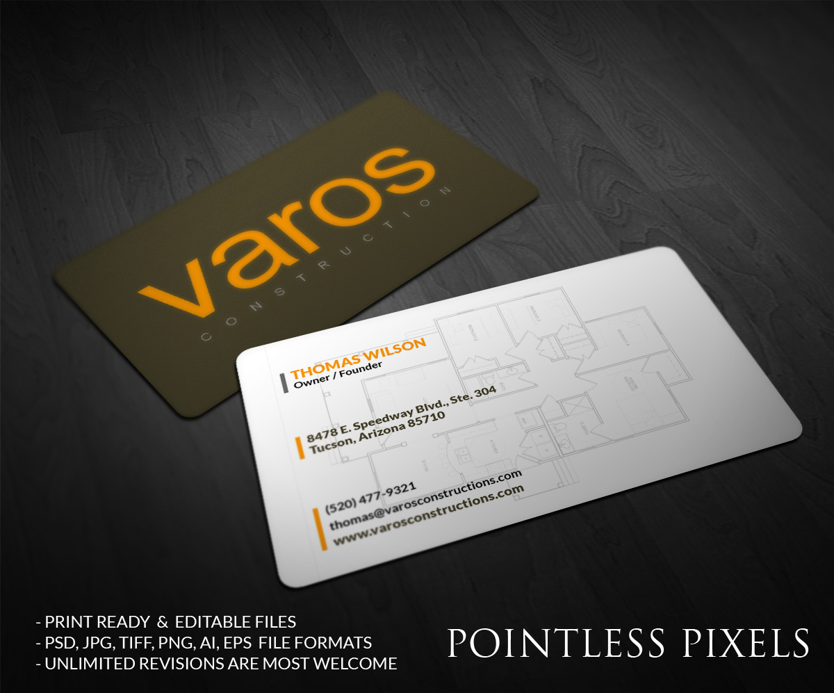 Card Design by Pointless Pixels India for Varos Construction | Design #5188662