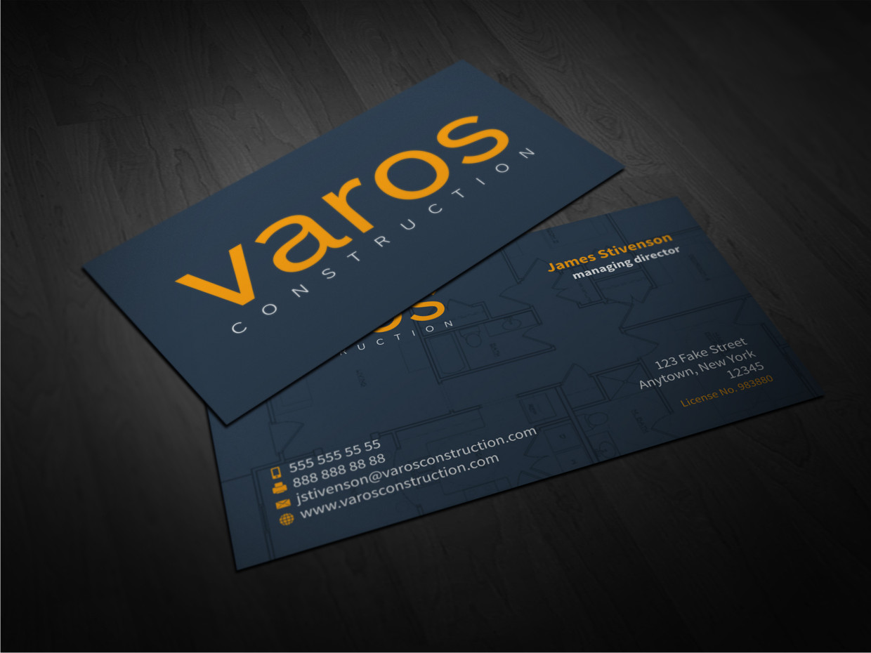 Card Design by Atvento Graphics for Varos Construction | Design #5211333